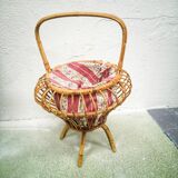 Rattan sewing basket