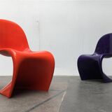 Mid-century Panton side chair set by Verner Panton for Herman Miller, 1960s.