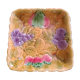 Square barbotine dish from Sarreguemines