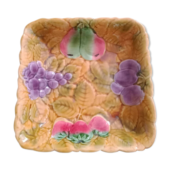 Square barbotine dish Sarreguemines