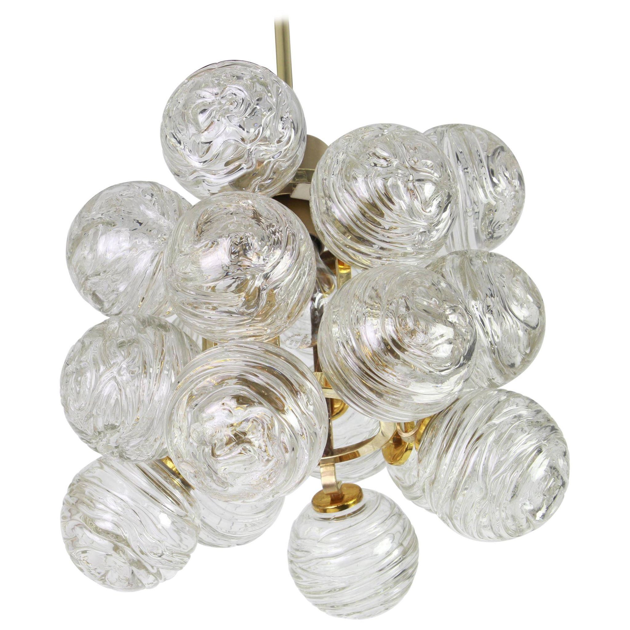 1 of 3 Small Spectacular Sputnik Suspension with Snowballs Doria, Germany, 1970s