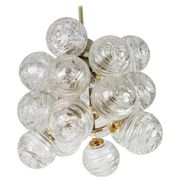 1 of 3 Small Spectacular Sputnik Suspension with Snowballs Doria, Germany, 1970s