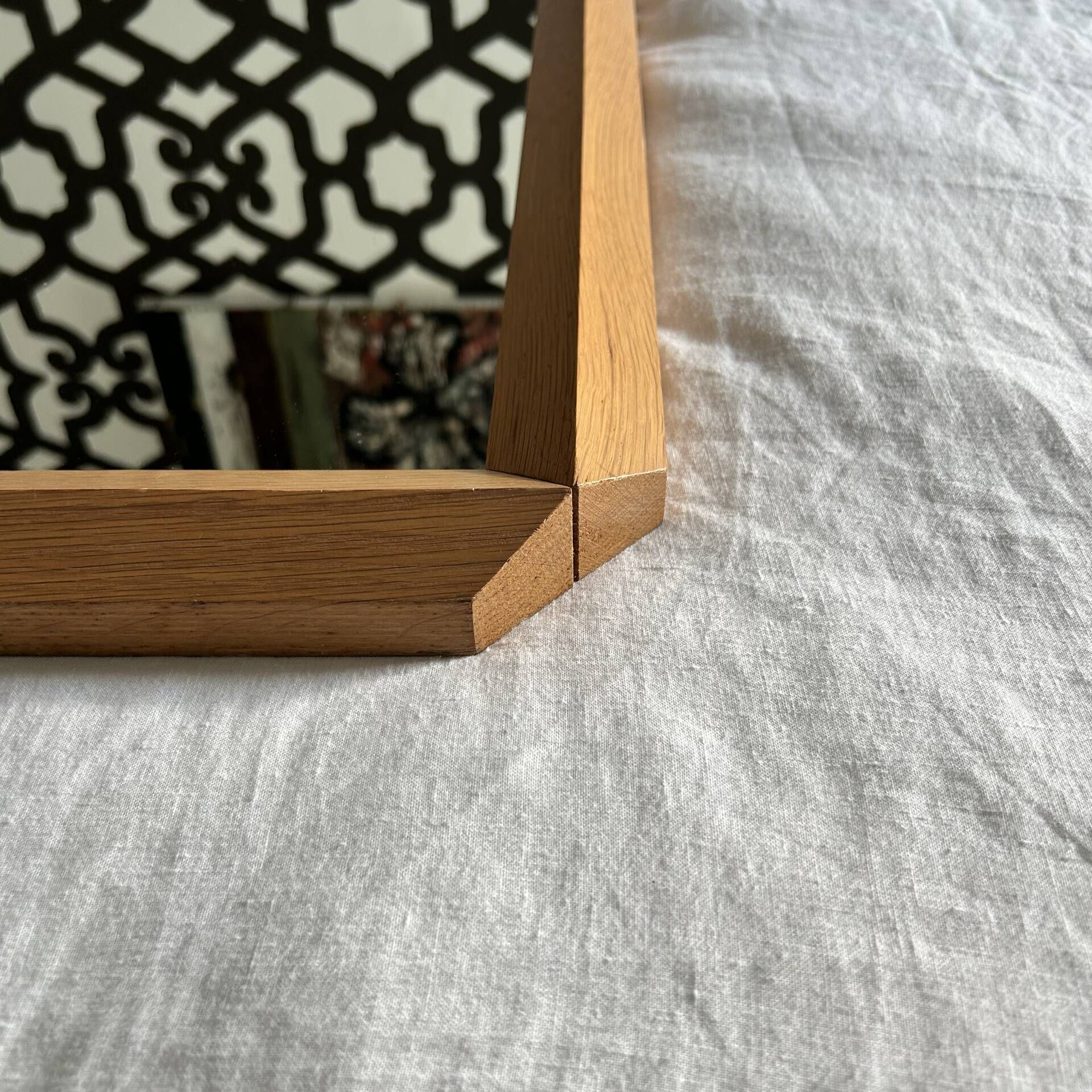 Large oak Mid-century mirror