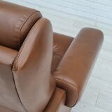 Fauteuil en cuir du milieu du siècle, années 1970