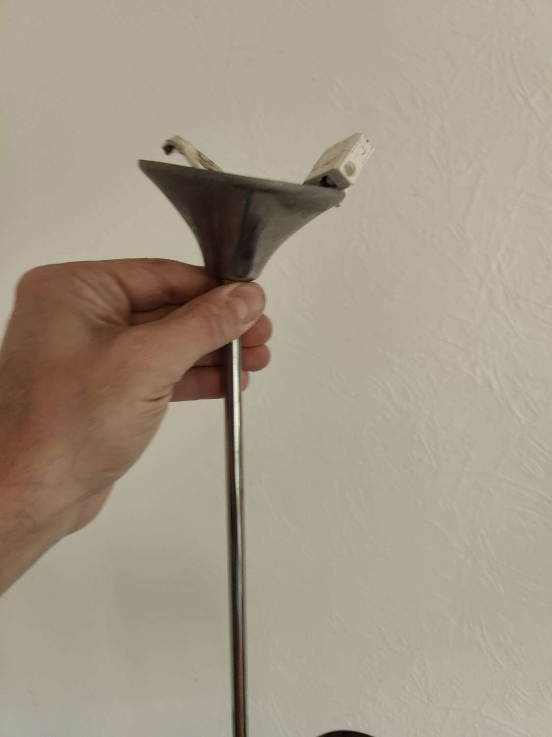 Space age chrome design chandelier suspension