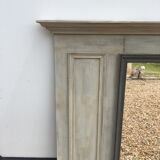 old trumeau mirror start xx to 2 mirrors patinated gray alpaca and gray trench coat 114x138cm