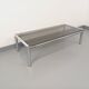 Vintage rectangular coffee table in smoked glass and chrome metal from the 1960s.