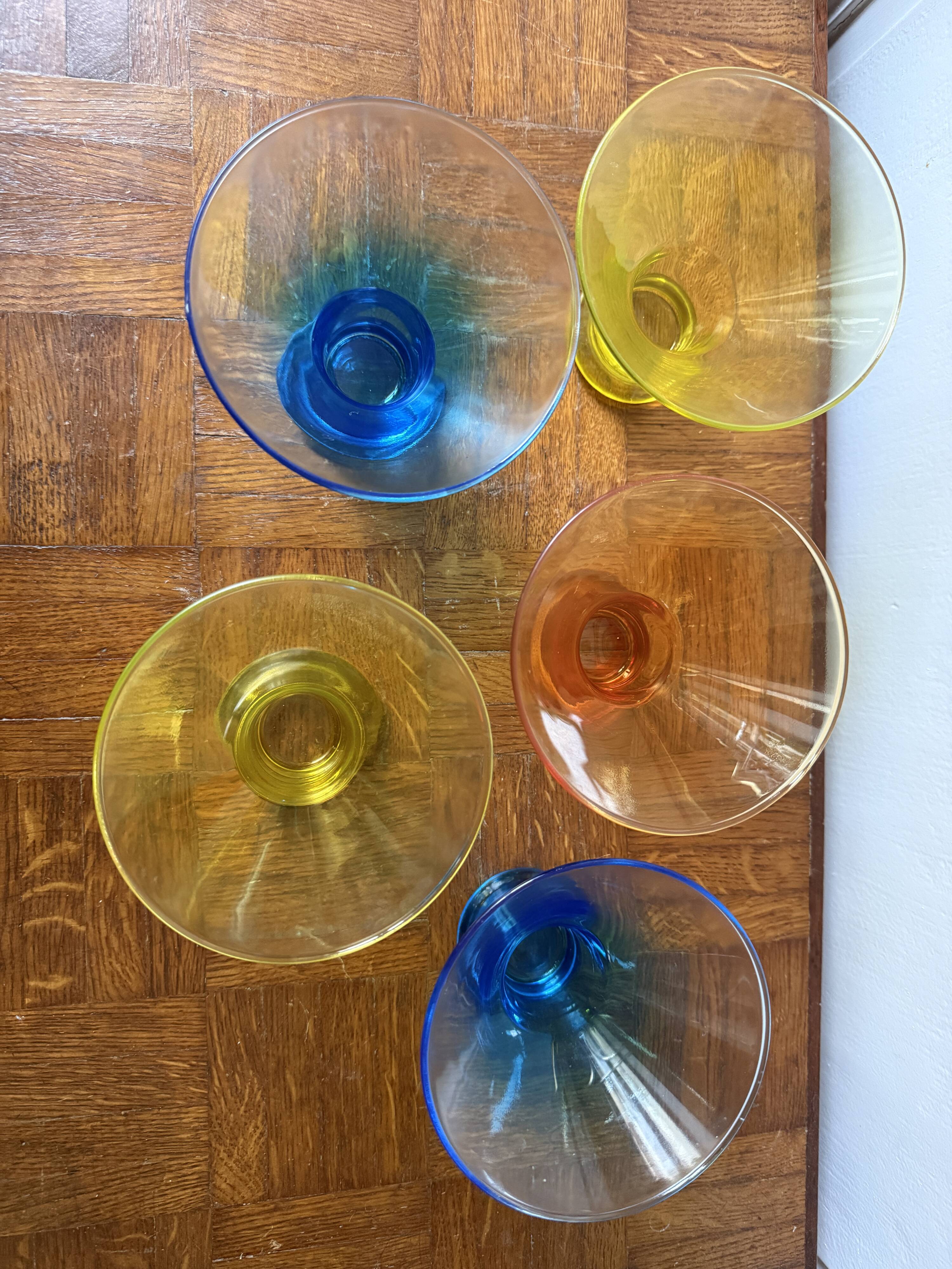 Set of 5 coloured dessert bowls Luminarc