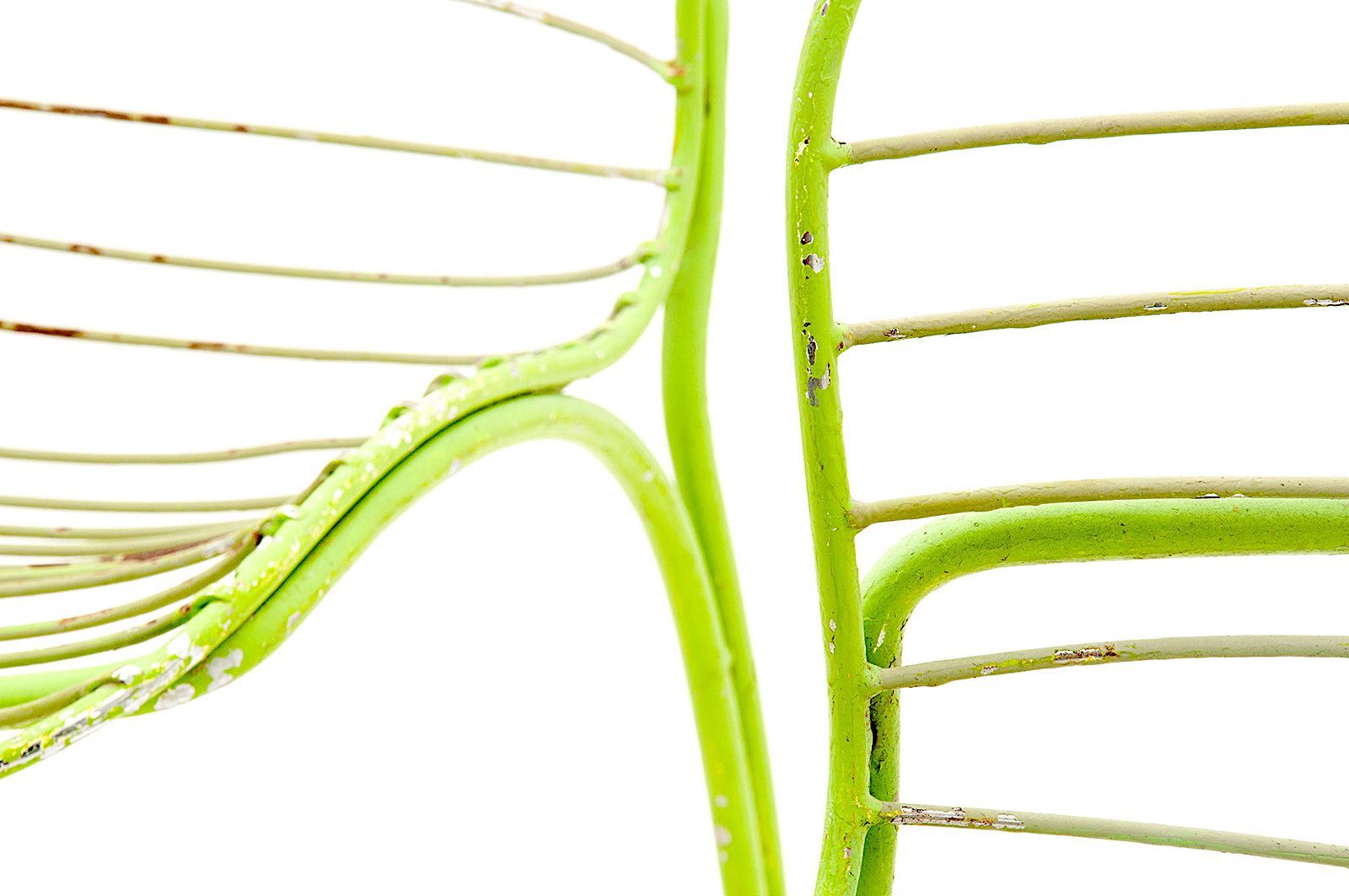 Chairs by Gastone Rinaldi in chromed green painted metal 1960