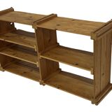 Vintage Wall shelf rack Pine wood 70s minimalist design