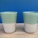 Vintage two-tone stoneware water service – Digoin Manufacture – Water green