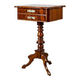 Antique Louis Philippe Sewing Table with Inlaid Top, 1860
