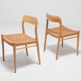 Modern Scandinavian oak chairs by N.O. Muller for J.L. Mollers 1970s