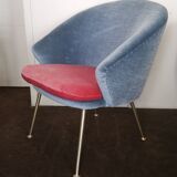 Egg curved armchairs from the 50s and 60s restored Italian design