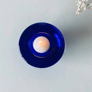 Bougeoir en verre bleu Kosta Boba