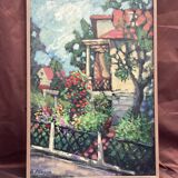 Old oil painting on canvas signed dimensions: height - 83 cm - width - 58.5 cm -