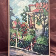 Ancien tableau huile sur toile signé dimension : hauteur - 83 cm- largeur - 58,5cm-
