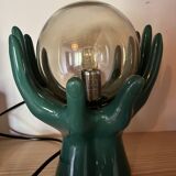 Green hands ceramic lamp