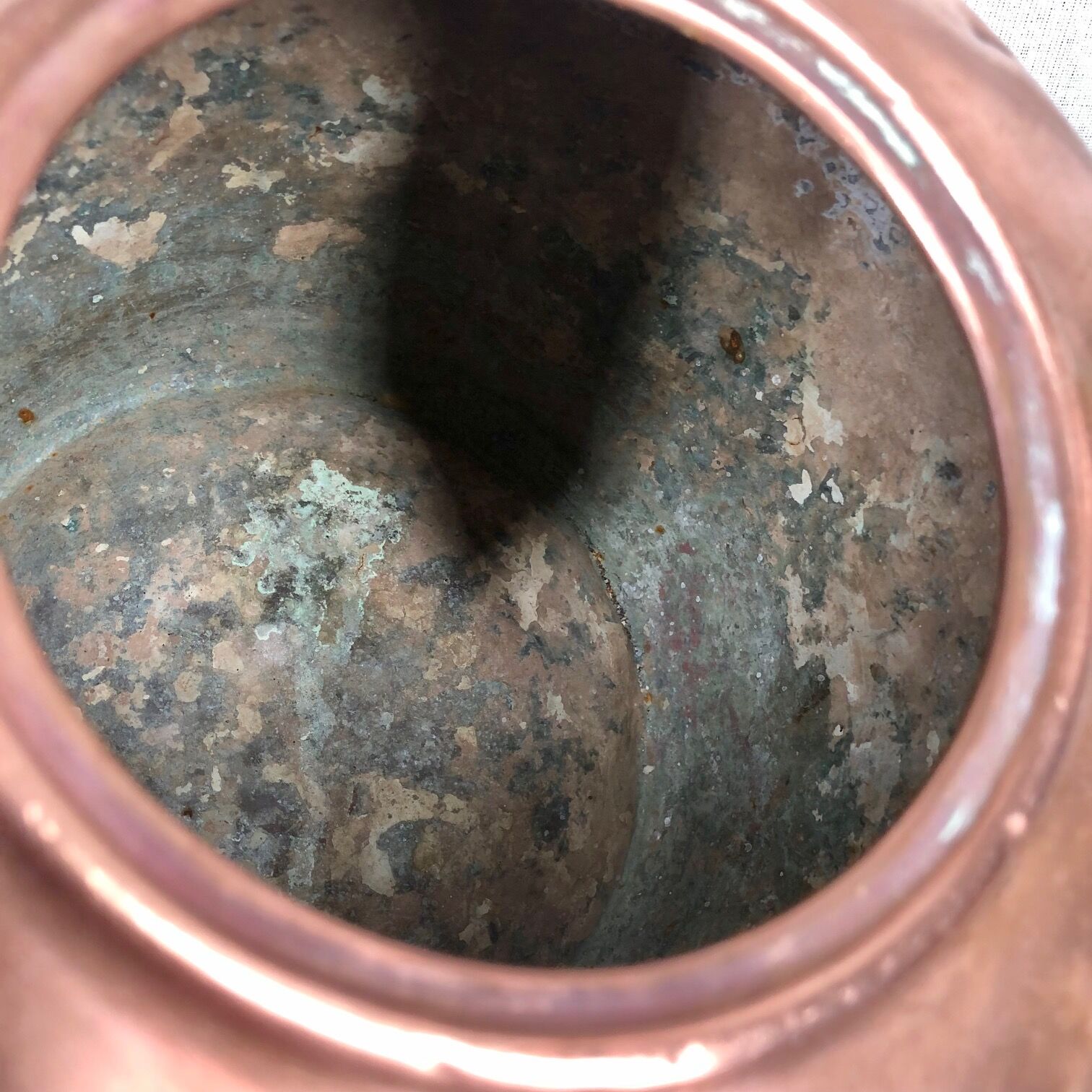 Old copper and brass teapot