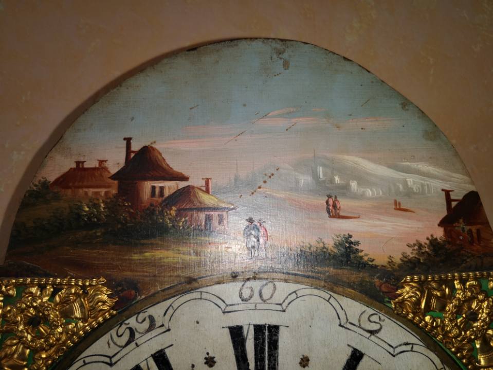 Pendule mouvement horloge hollandaise dite chaise époque 18eme