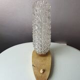 Art Deco France bedside lamp, brass with glass shade, '30s