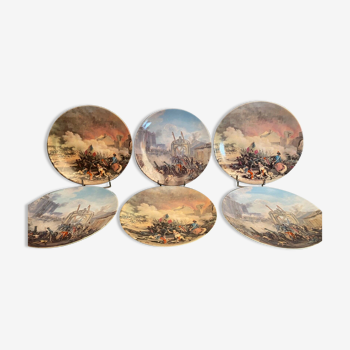 6 Limoges porcelain plates French Revolution Taking Bastille Tuileries