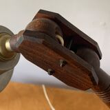 Articulated lamp in wood and vintage metal