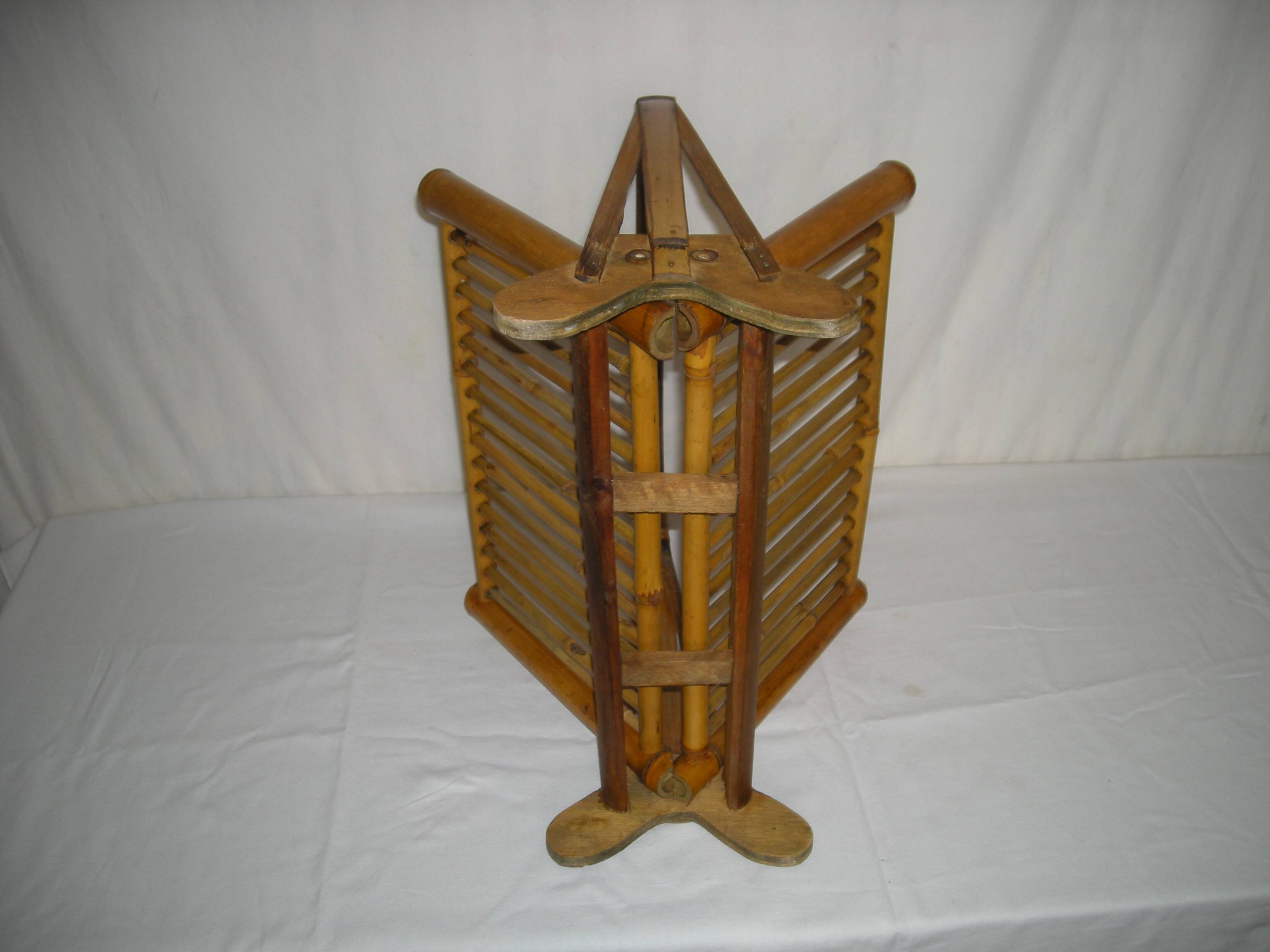 Bamboo folding magazine rack from the 40s - 50s