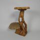 Plant table with 2 shelves, vintage wooden sculpture, USA 1950s
