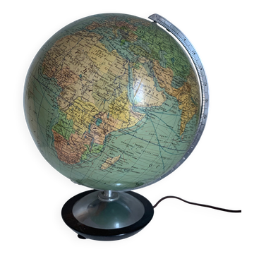 Vintage 1950 globe terrestrial glass Colomb political world map - 34