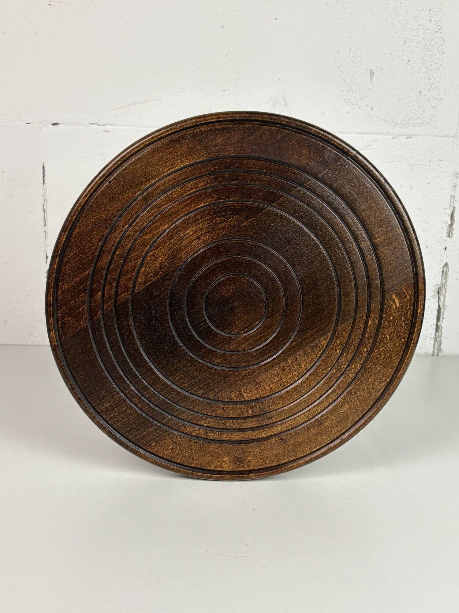 Low wood turned midcentury brutalist side table, style of Charles Dudouyt