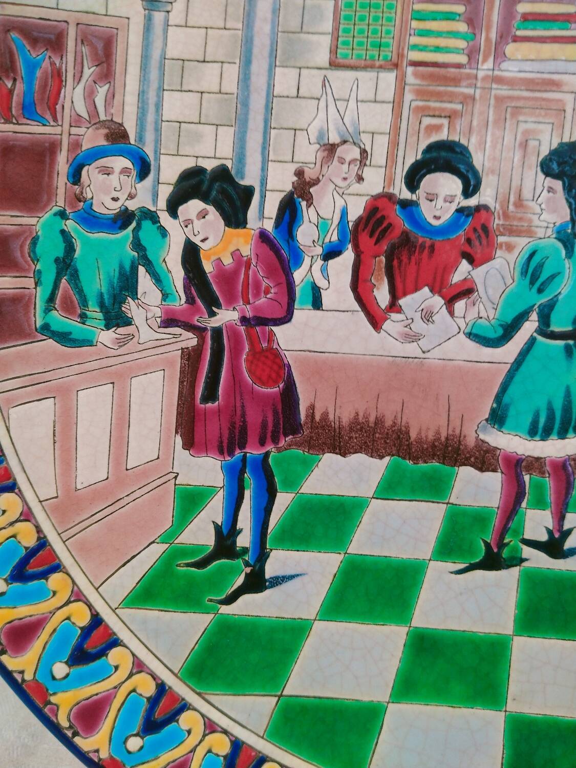 Longwy Platter "the Merchants' Hall"