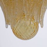 Barovier & Toso Style Gold-Palmette Murano Glass Pendant Chandelier