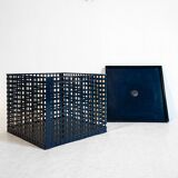 Scatola in metallo blu, anni '70