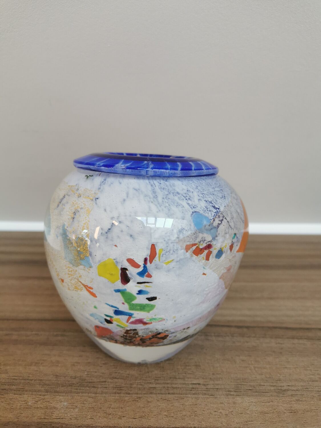 Vase en verre soufflé signé Jean Claude Novaro