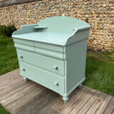 Vintage 4-drawer chest in sage green pine.