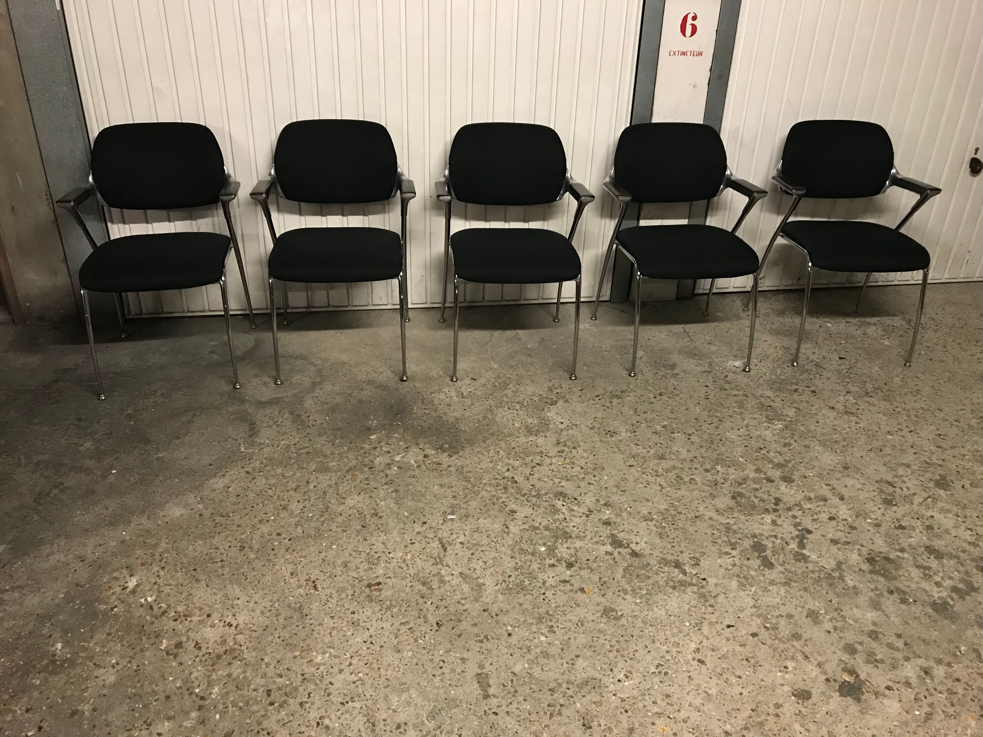 Suite of 5 office chairs 1970