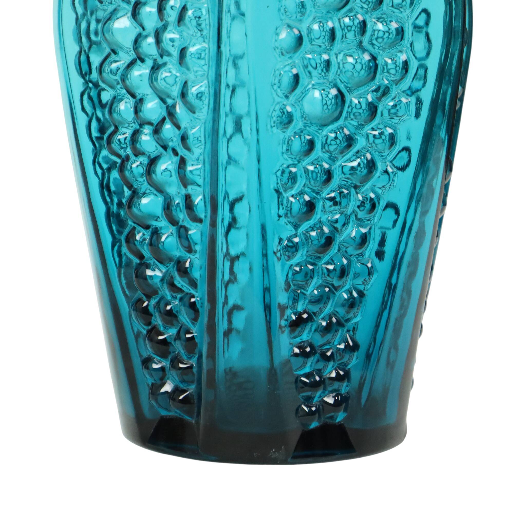 Vase à bulles vintage design bleu Stolle Nieman 1970