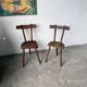 Pair of Savoyard tripod chairs, folk art, oak.