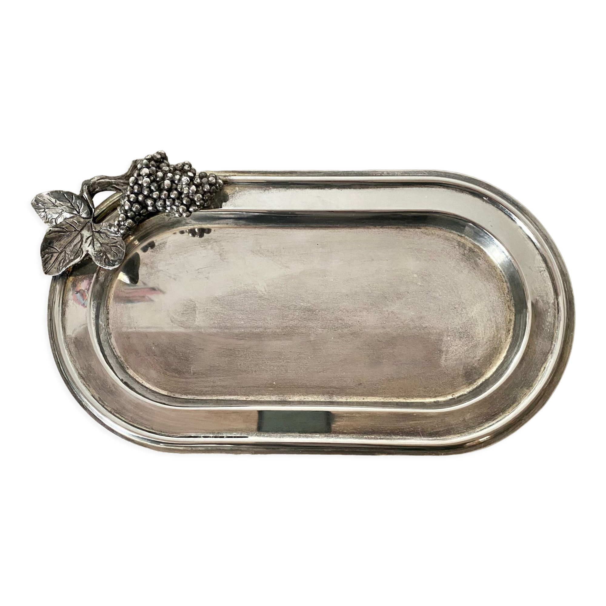 Serving dish foie gras silver metal