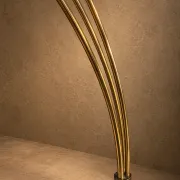 Three-arc floor lamp brass marble Italy circa 1980