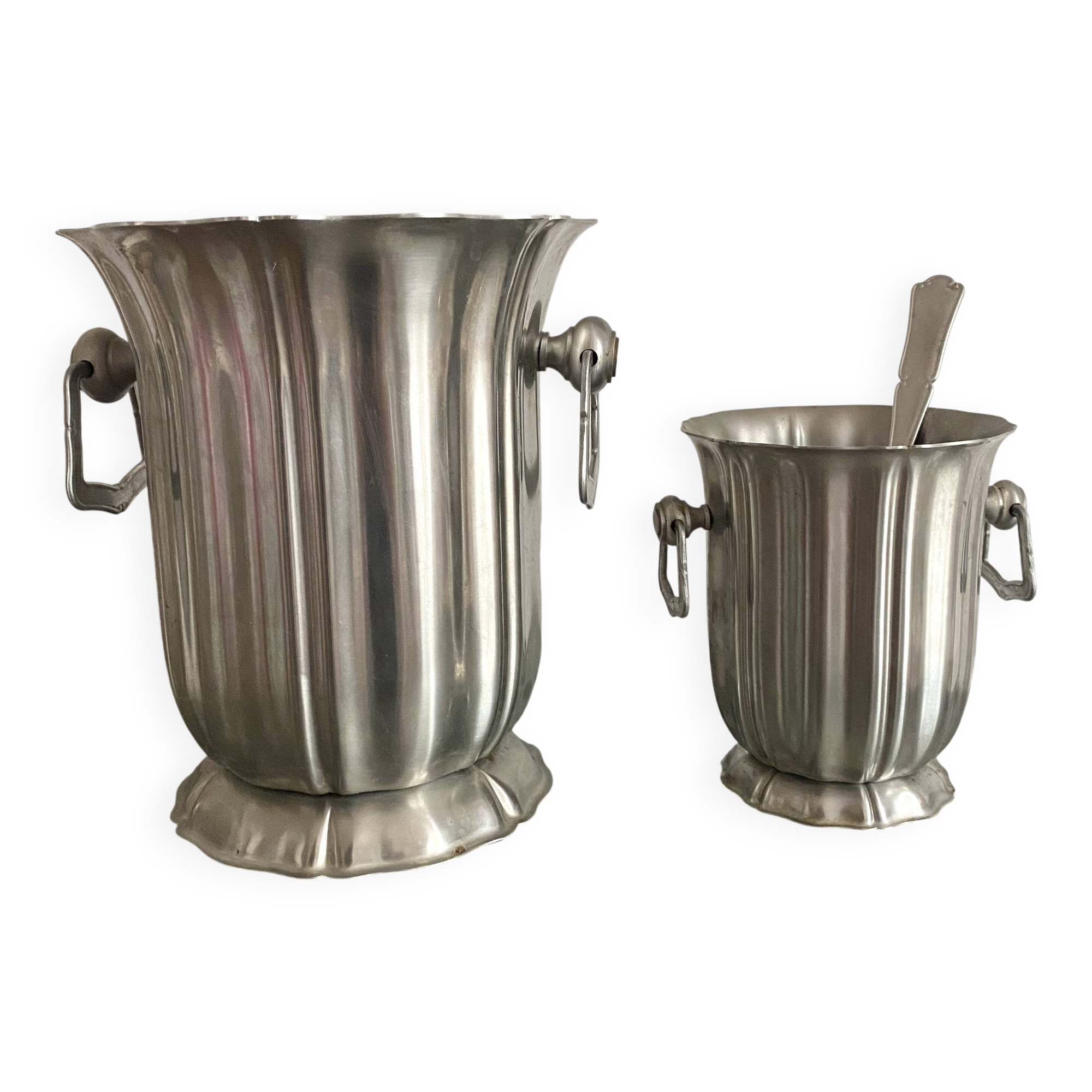 Champagne bucket set and stainless steel ice bucket Jean COUZON