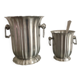 Champagne bucket set and stainless steel ice bucket Jean COUZON
