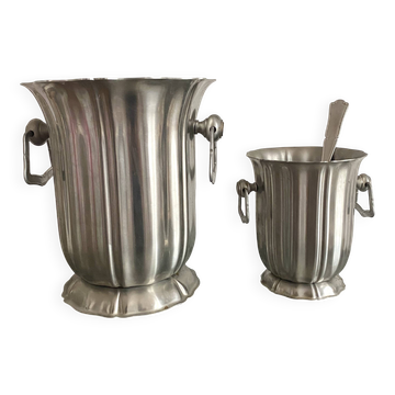 Champagne bucket set and stainless steel ice bucket Jean COUZON
