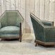 Paire de fauteuils époque Art déco en acajou massif