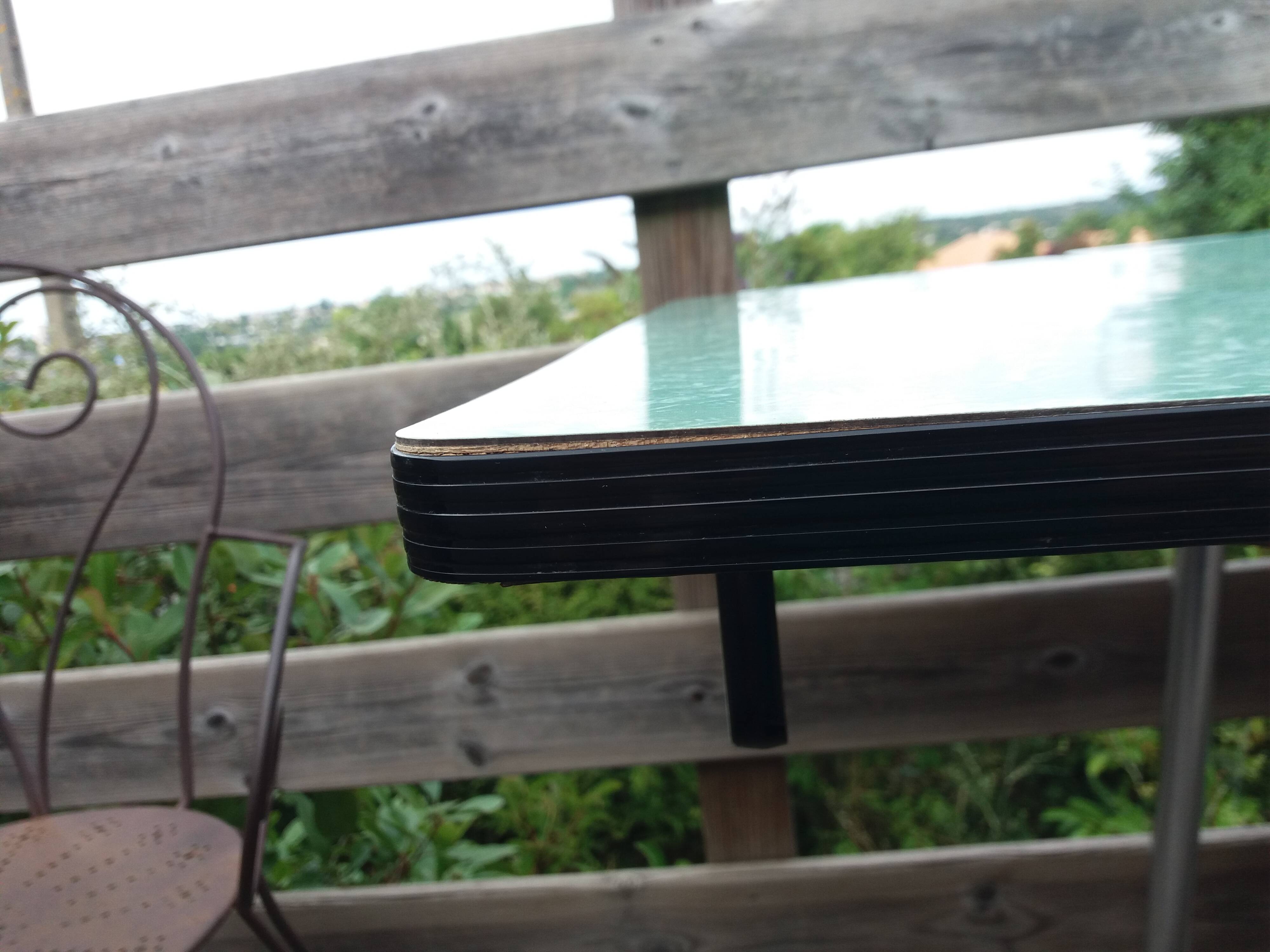 Formica and chrome-plated metal table