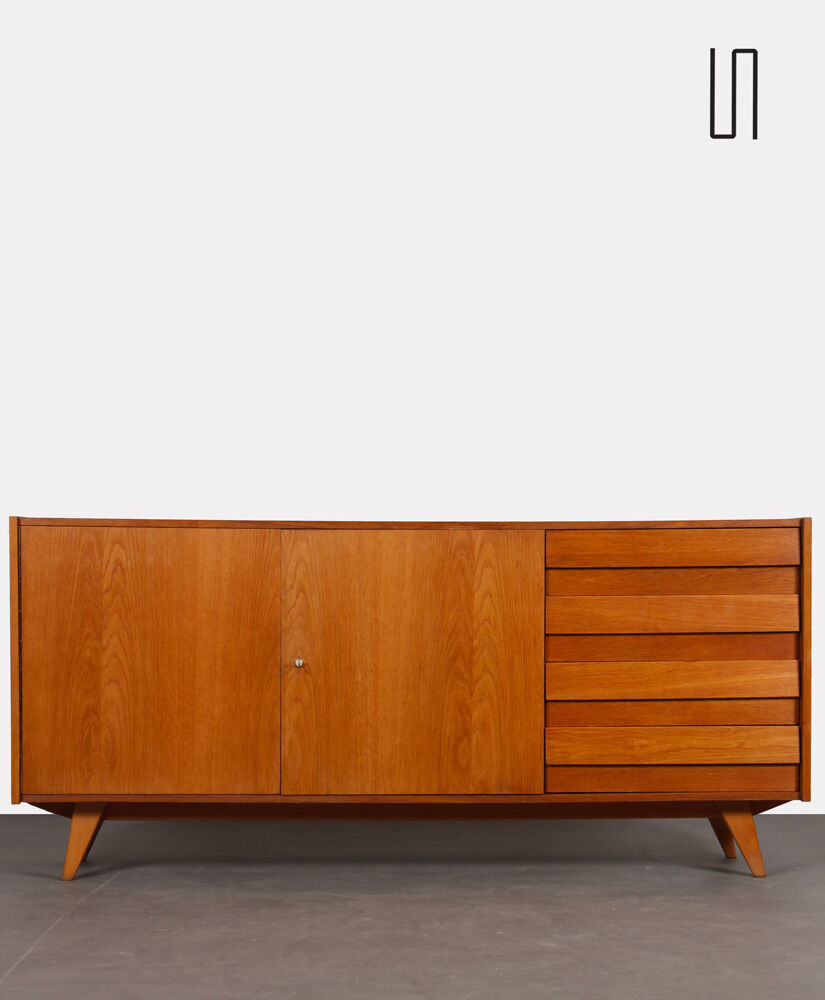 Oak row by Jiroutek for Interier Praha, model U-460, 1960