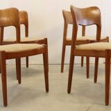 Set de 4 chaises Koefoed 'Skoven' teck vintage