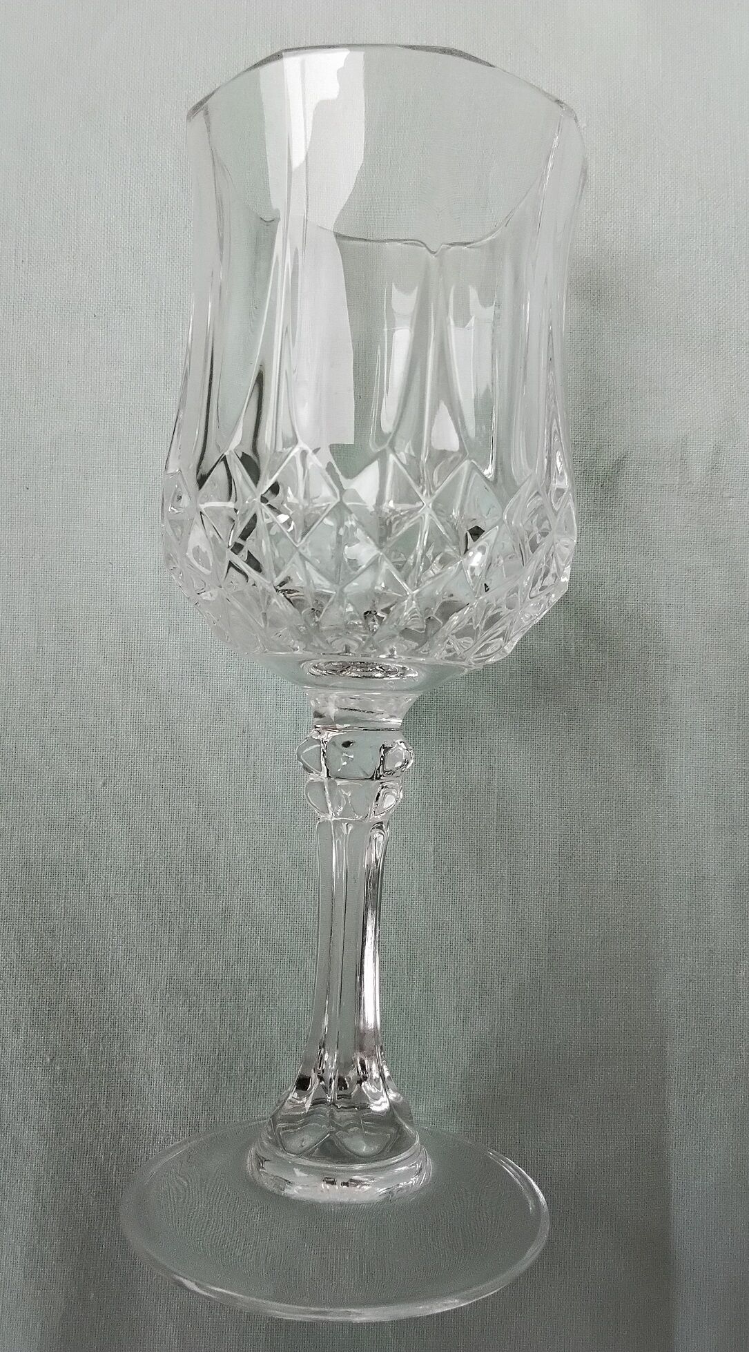 6 crystal stem glasses
