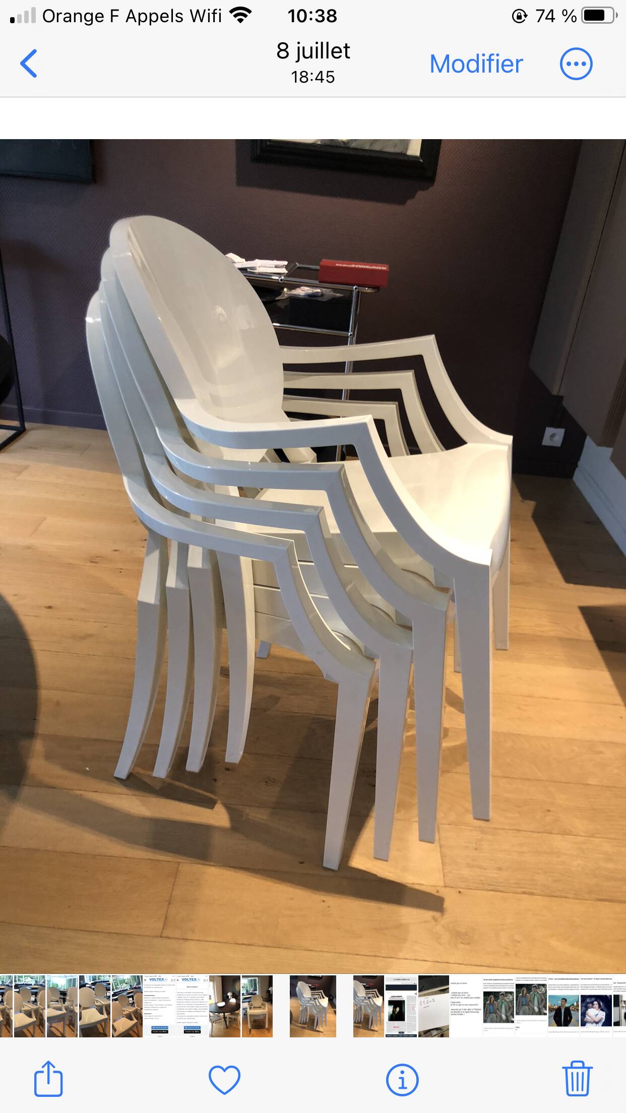 4 Kartell Louis Ghost chairs